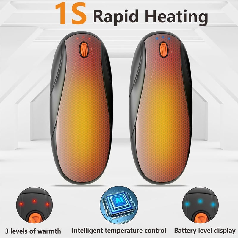 Yuegit Hand Warmers Rechargeable 2Pack,14000mAh Electric Hand Warmers with Charging Case,Quick Charge Portable Heater,Gifts for Christmas,Winter,Outdoor,Camping,Hunting Accessories - Image 3